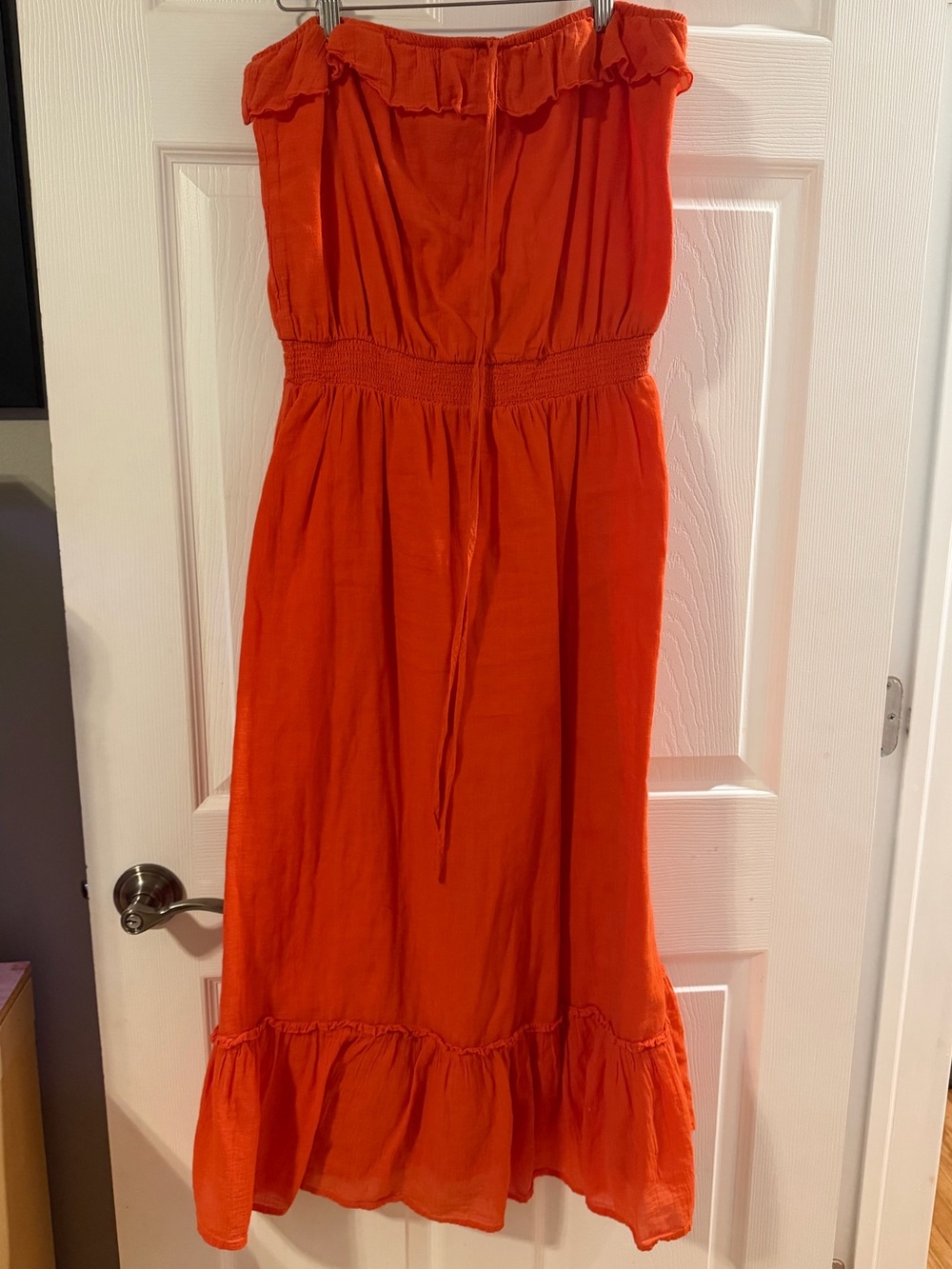 Old Navy Orange Strapless Ruffle-Hem Sundress